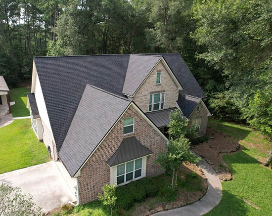 Residential roof after being replaced
