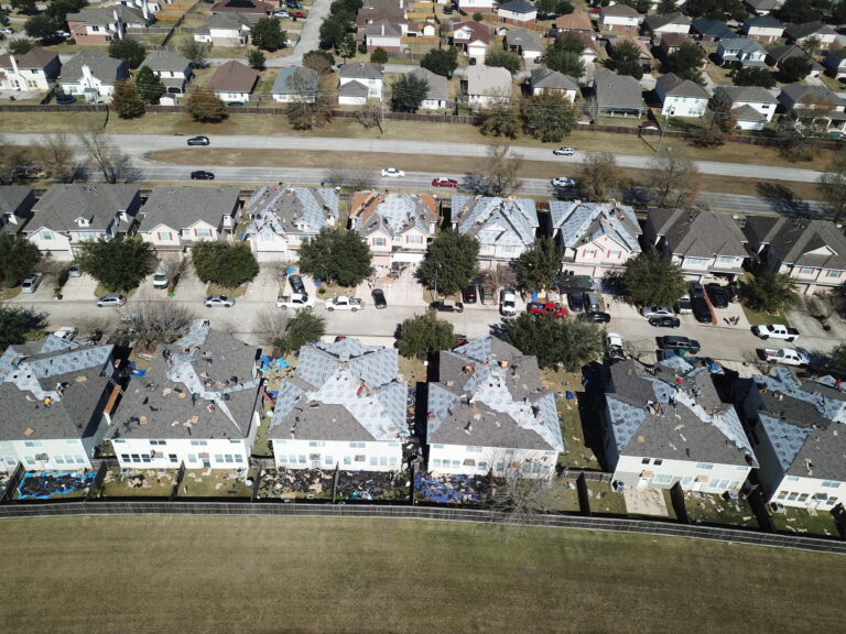 Multi Family house roofs under construction. 
